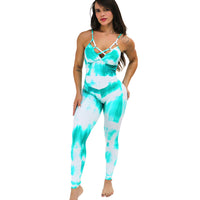 Marshmallow Tie Dye Backless Bodysuit (Scrunchy Supplex) | Brazilian Activewear Romper