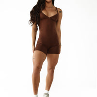 Mocha Web Spire Short Bodysuit