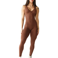 Mocha Strappy Bodysuit | Brazilian Activewear Romper (Light Supplex)