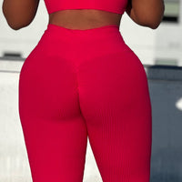 Pink Ribbed Leggings