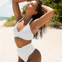 White High Waisted Thong Swimwear (Set)