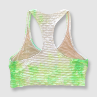 Green White Tie Dye Fitness Top