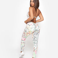 Graffiti Backless Bodysuit