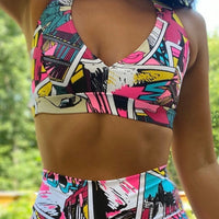 Pink Cartoon Top (Light Supplex)