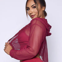Red Mesh Hoodie