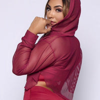 Red Mesh Hoodie