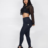 Black Mesh Hoodie