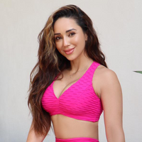 Laura Pink Biker Top (Scrunchy Supplex)