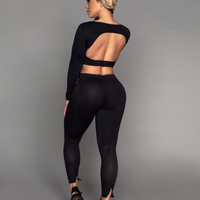Black Matrix Zipper Leggings (Light Supplex)