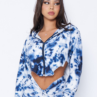 Blue Aurora Cropped Hoodie