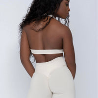 Cream Ribbed Style Top (Light Supplex)