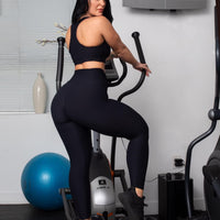 Black Top Love Leggings (Scrunchy Supplex)