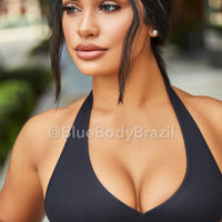 Black Backless Fitness Top (Thick Supplex)