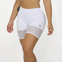 White Tech Mesh Shorts