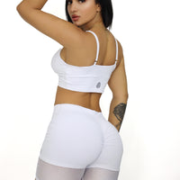 White Tech Mesh Shorts