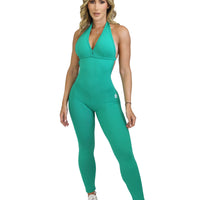 Green Goddess Backless Bodysuit