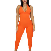 Celine Orange Backless Bodysuit