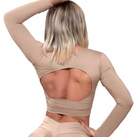 Piel Desnuda Long Sleeve Cropped Top (Light Supplex)