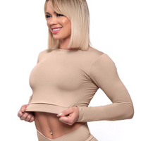 Piel Desnuda Long Sleeve Cropped Top (Light Supplex)