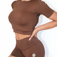 Giu Brown Bum Bum Shorts (Light Supplex)