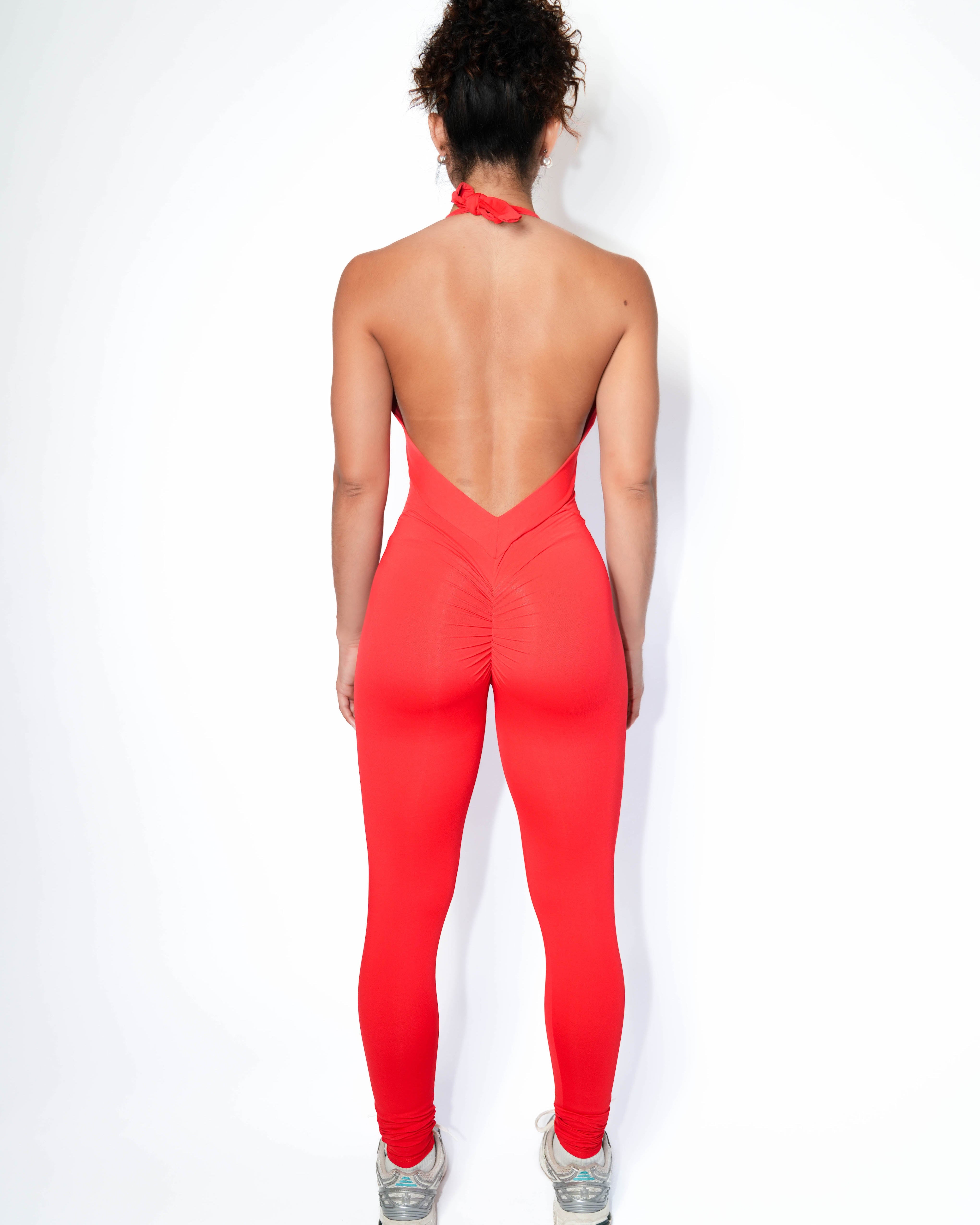 Cherry Bloom Butt Scrunch Bodysuit | Brazilian Activewear Romper (Light Supplex)