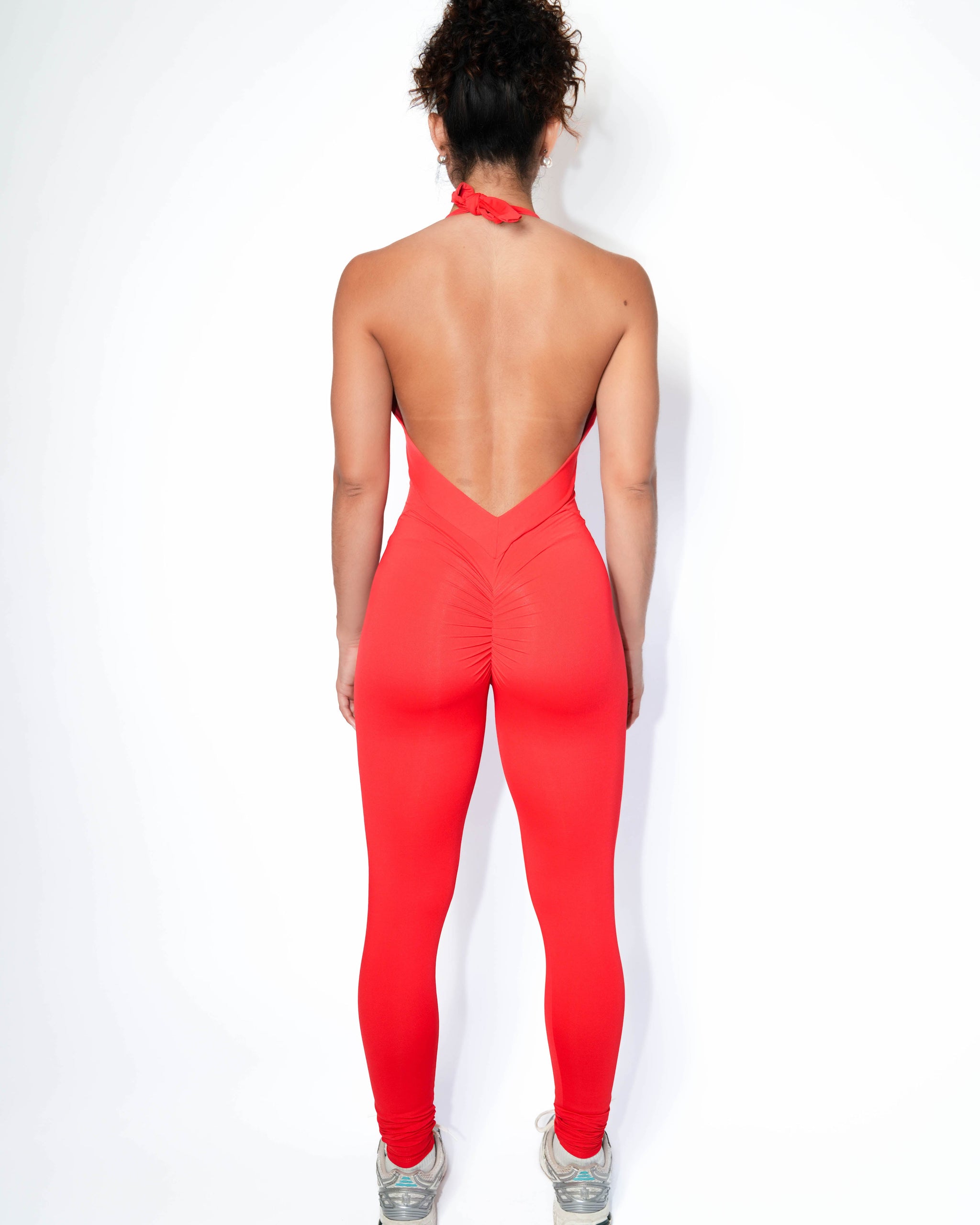 Cherry Bloom Butt Scrunch Bodysuit | Brazilian Activewear Romper (Light Supplex)