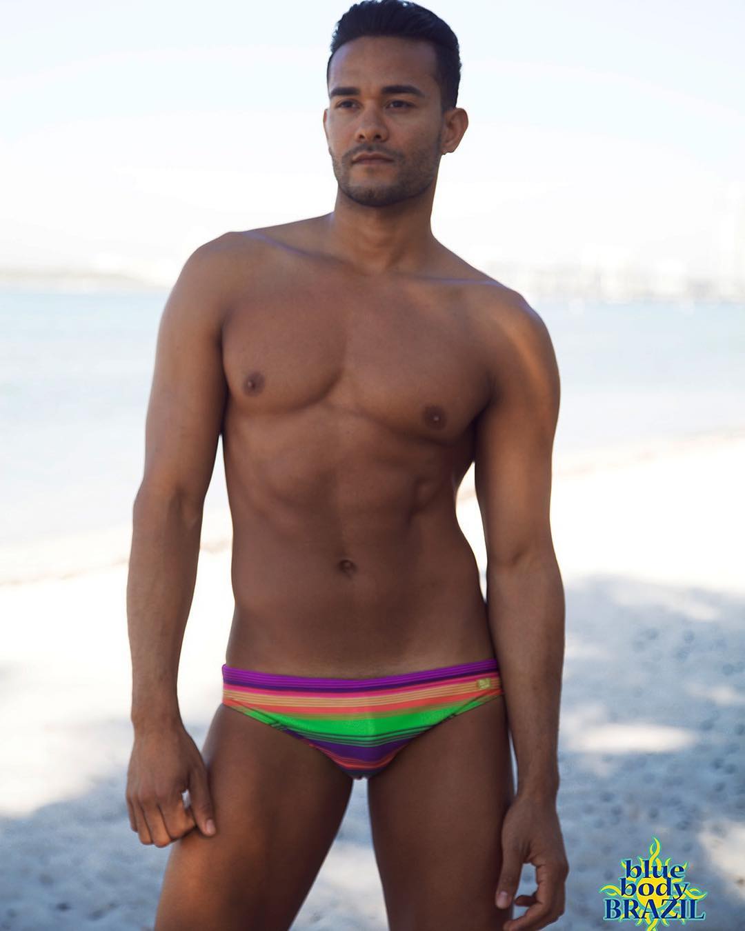 Multicolor Stripe Swim Brief