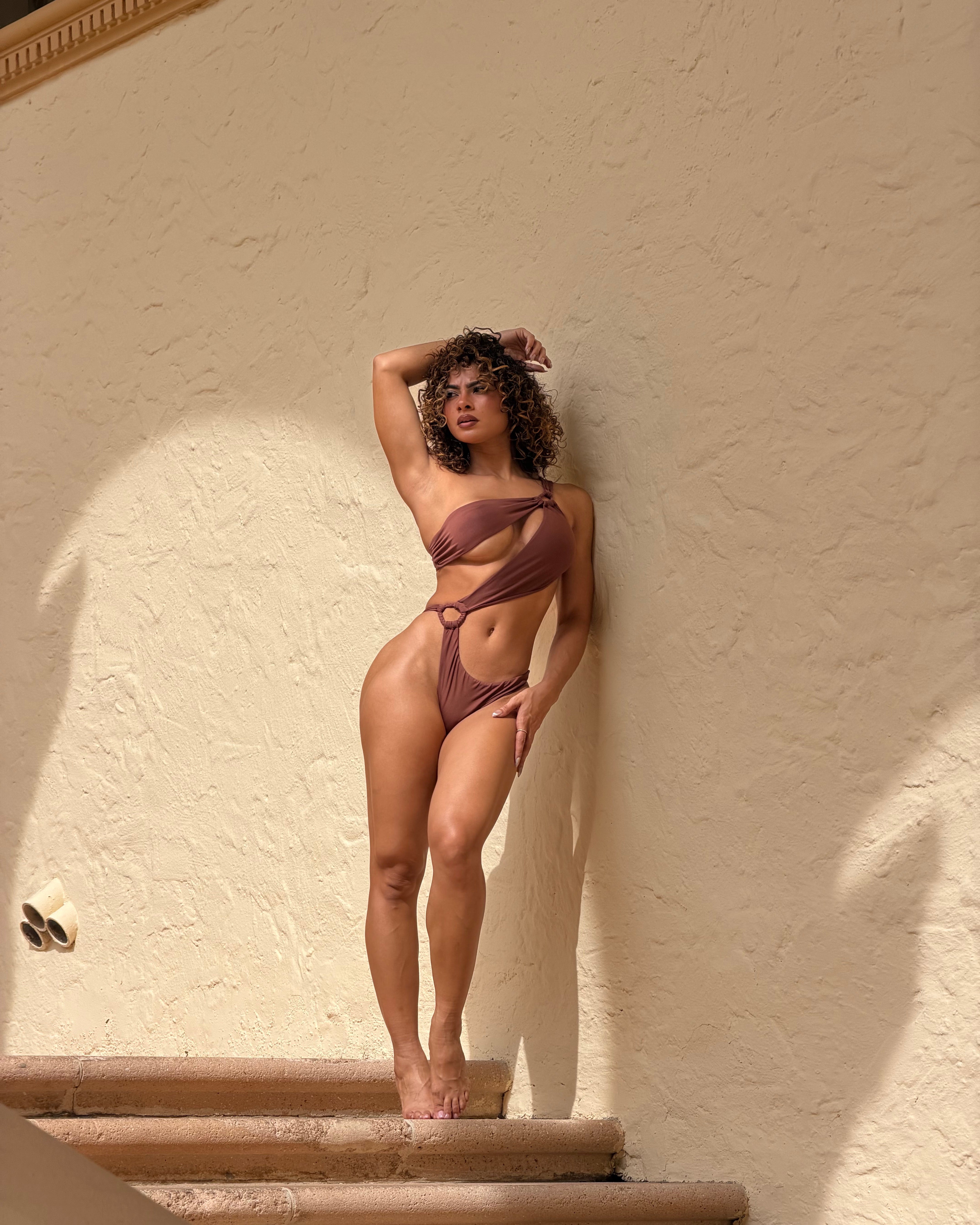 Sunset Glow Brazilian Monokini | Cutout One-Piece Swimsuit