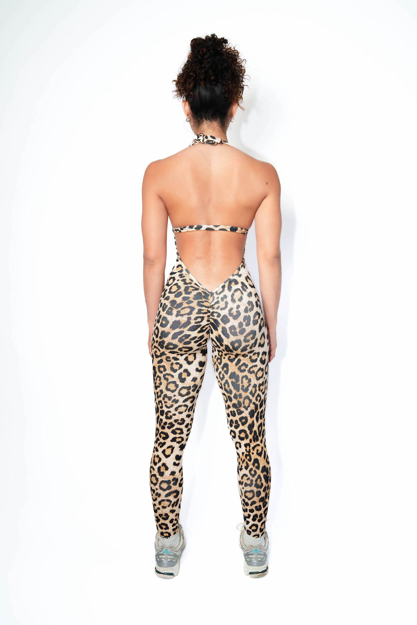 Leopard Print Backless Bodysuit | Sculpting Activewear