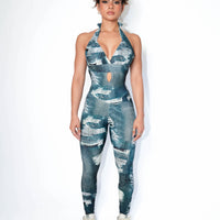 Savage Denim Butt Scrunch Bodysuit | Brazilian Activewear (Light Supplex®)