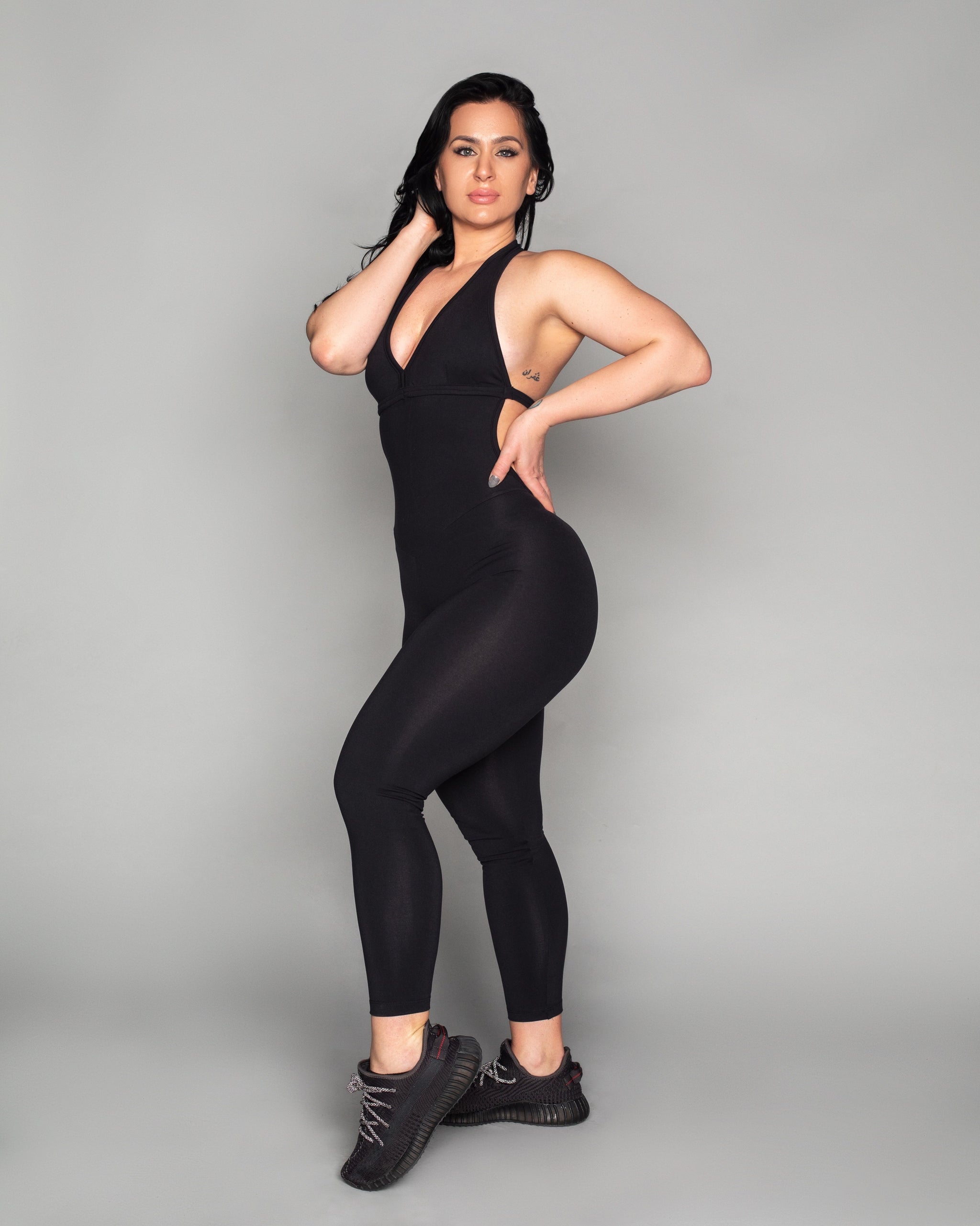 Black  Backless Bodysuit