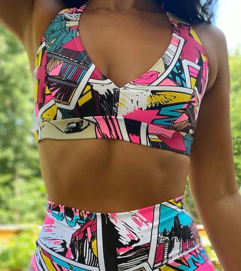 Pink Cartoon Top (Light Supplex)