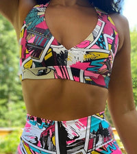 Pink Cartoon Top (Light Supplex)