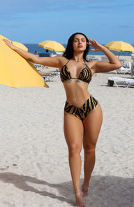 Golden Zebra Two Piece Swimwear