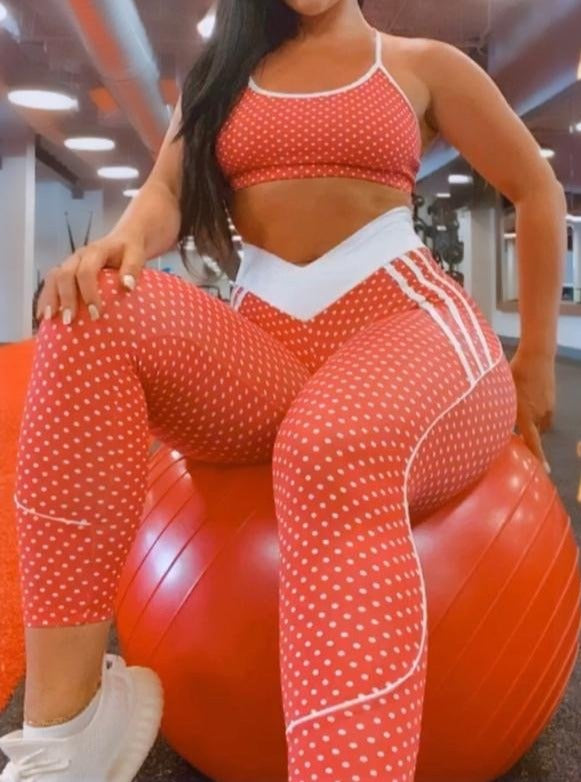 Cherry Red Polka Dot Leggings