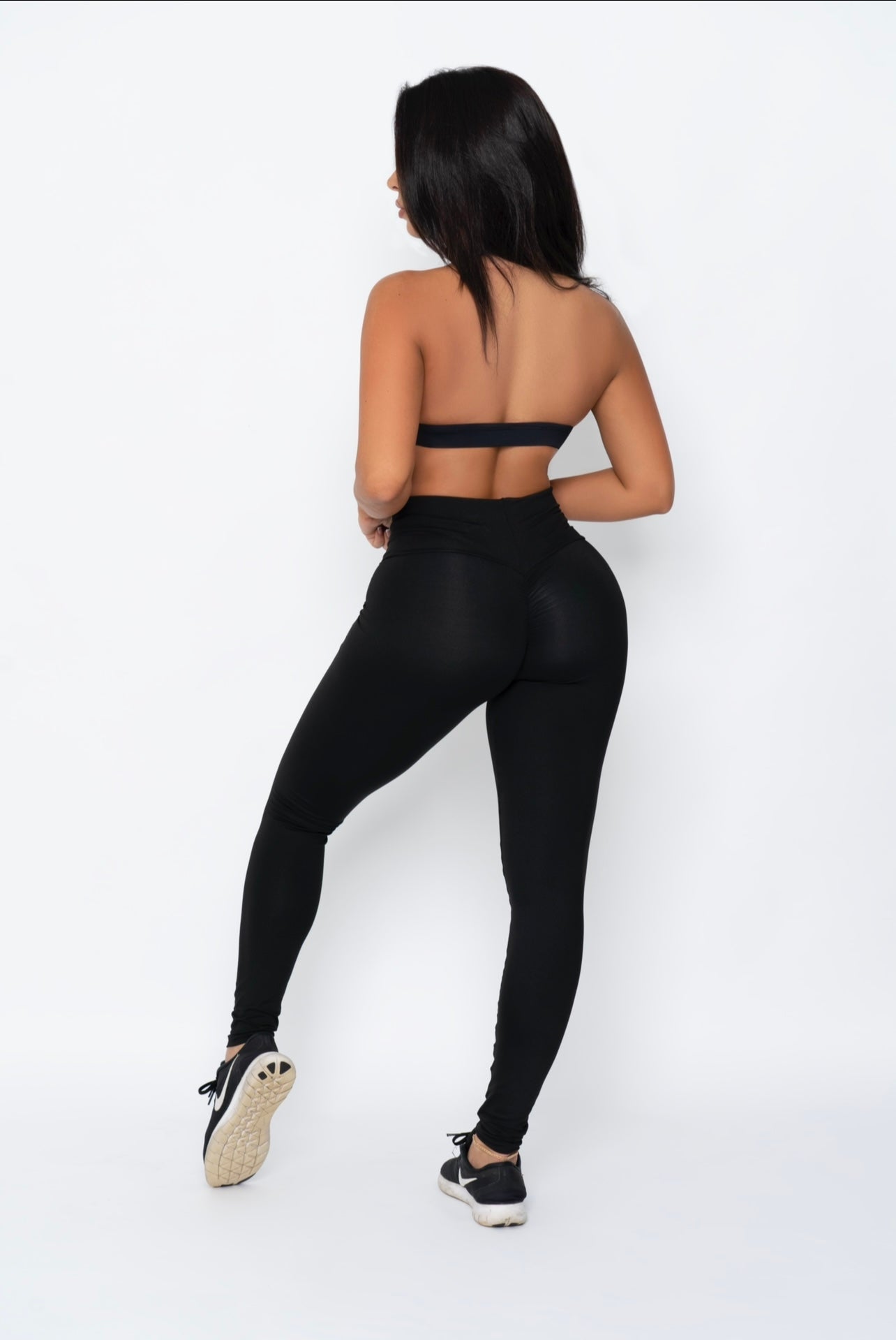 Black Big Font Leggings | (Thick Supplex)