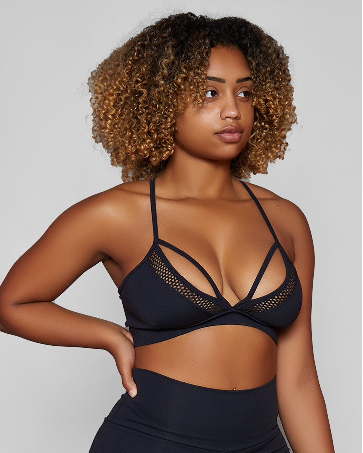Pretinha Mesh Sports Bra | Thick Supplex Activewear Top