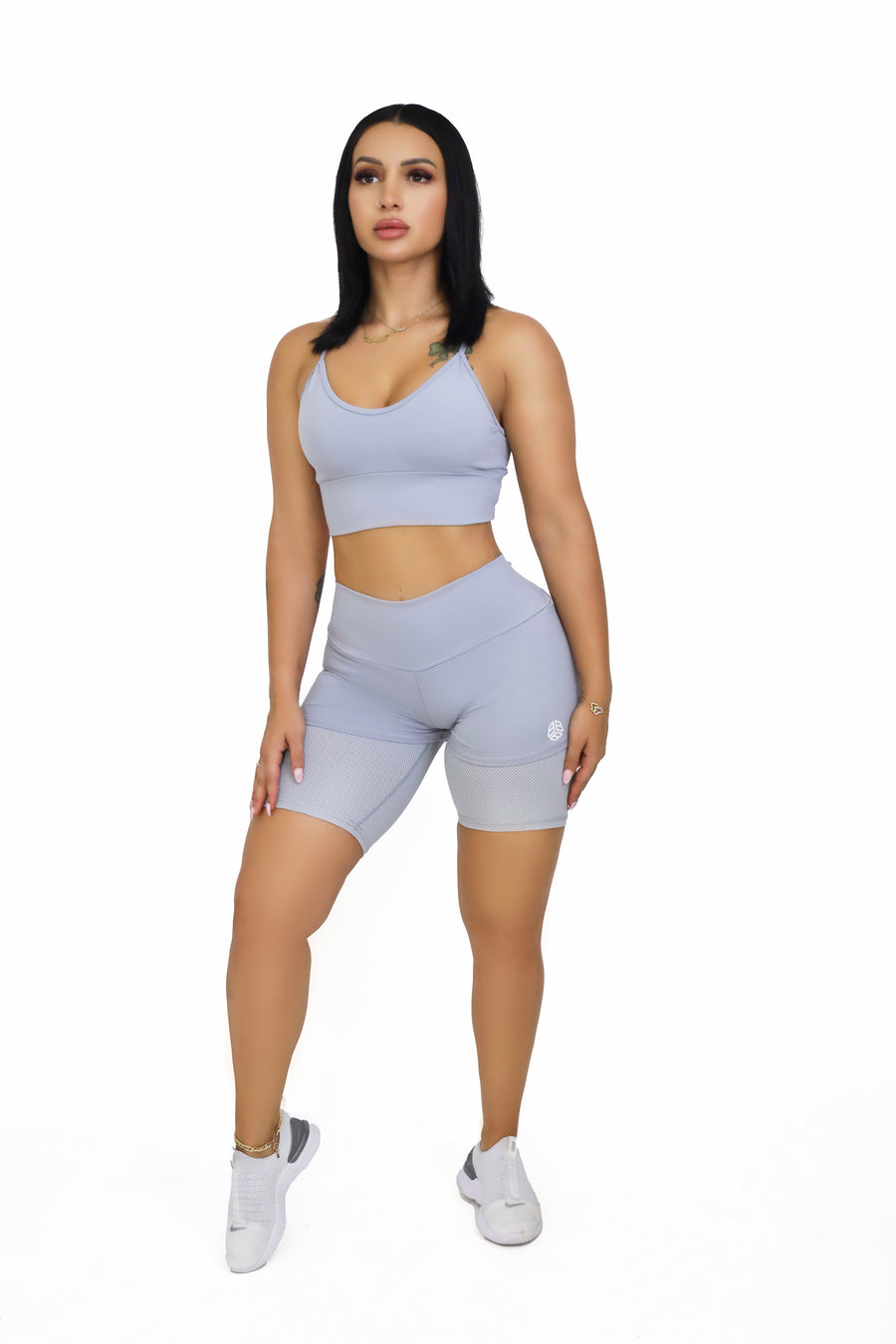 Light Grey Tech Mesh Shorts